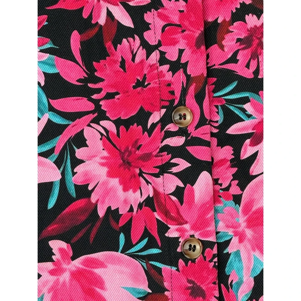 💜 Emily Wonder Floral Faux-Fur Lined Shacket Jacket – Pink & Black Size M  NWT